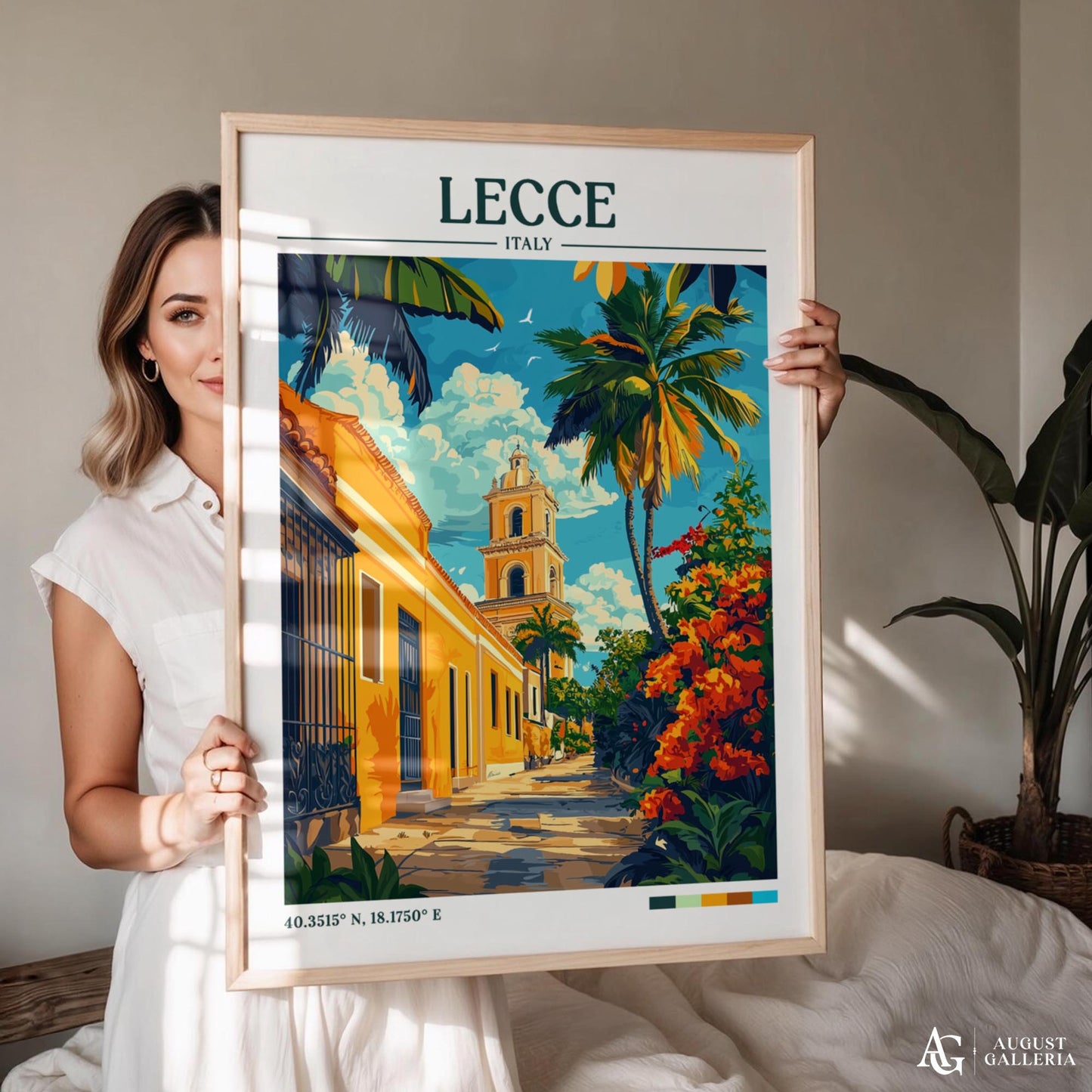 Lecce Italy Retro Travel Print