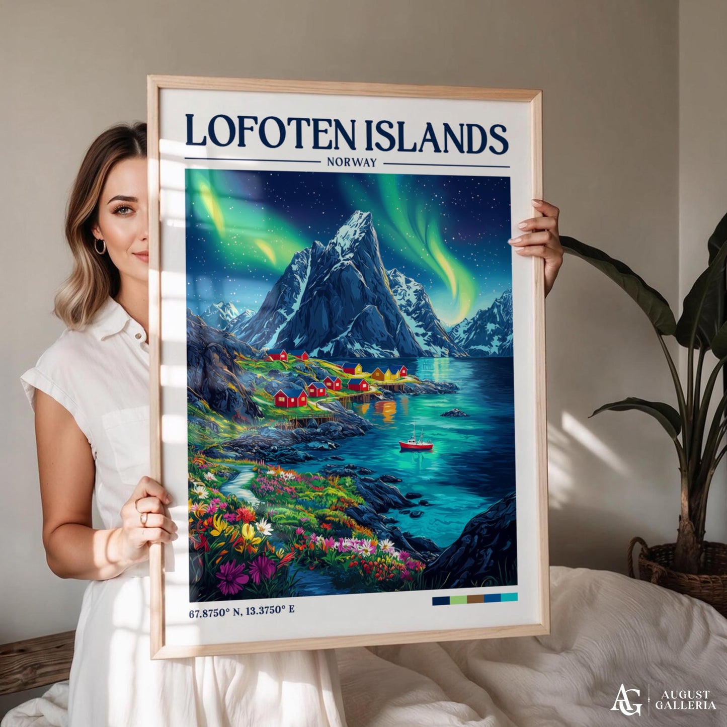 Lofoten Islands Retro Travel Print