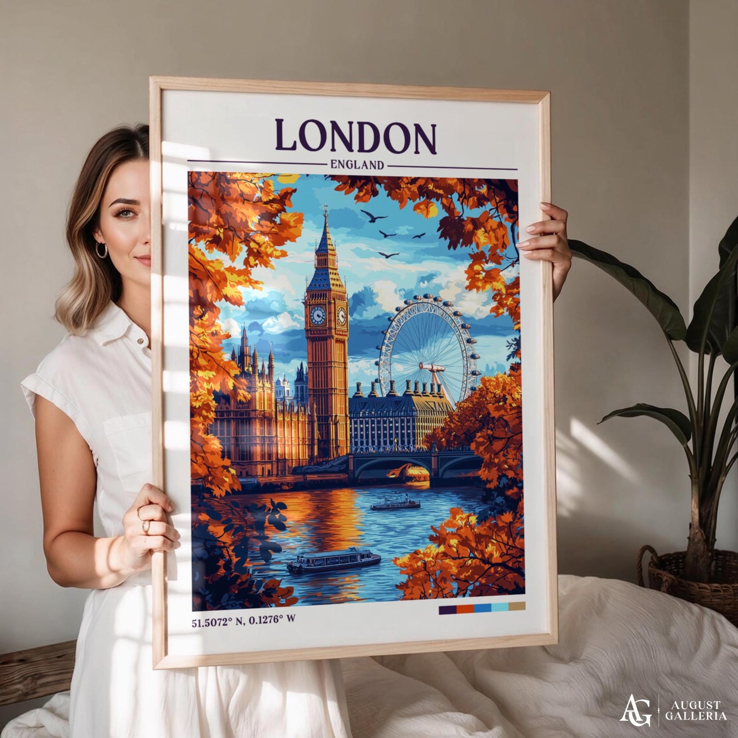 London England Retro Travel Print