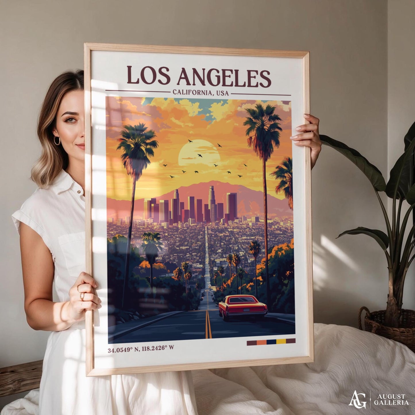 Los Angeles California Retro Travel Print