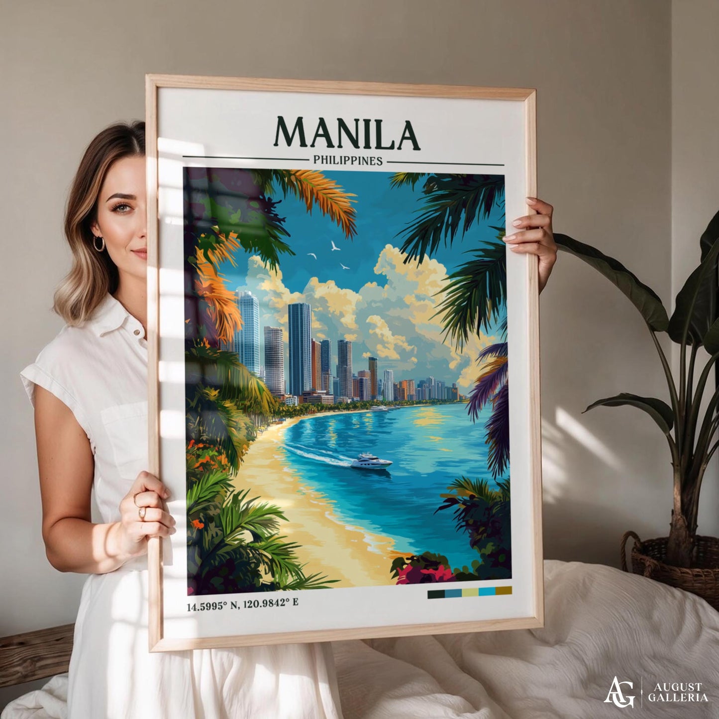 Manila Philippines Retro Travel Print