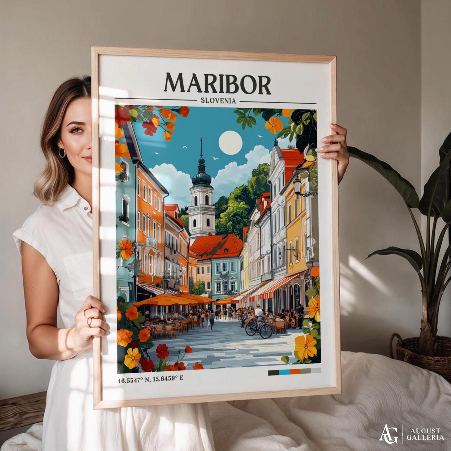 Maribor Slovenia Retro Travel Print