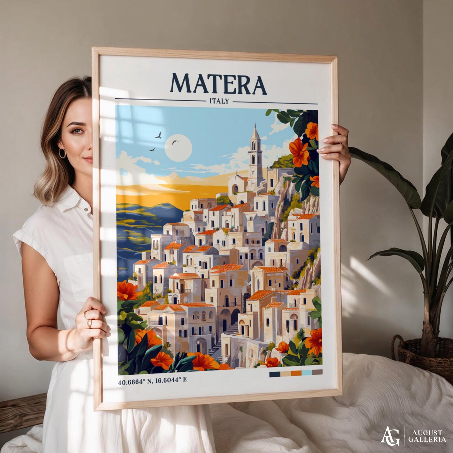 Matera Italy Retro Travel Print