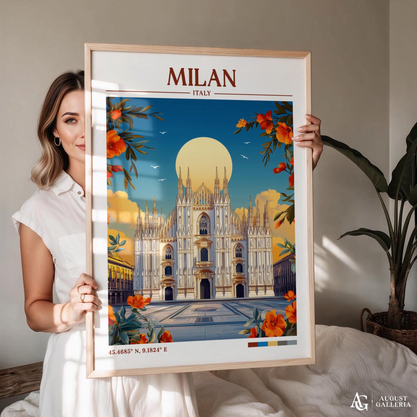Milan Italy Retro Travel Print