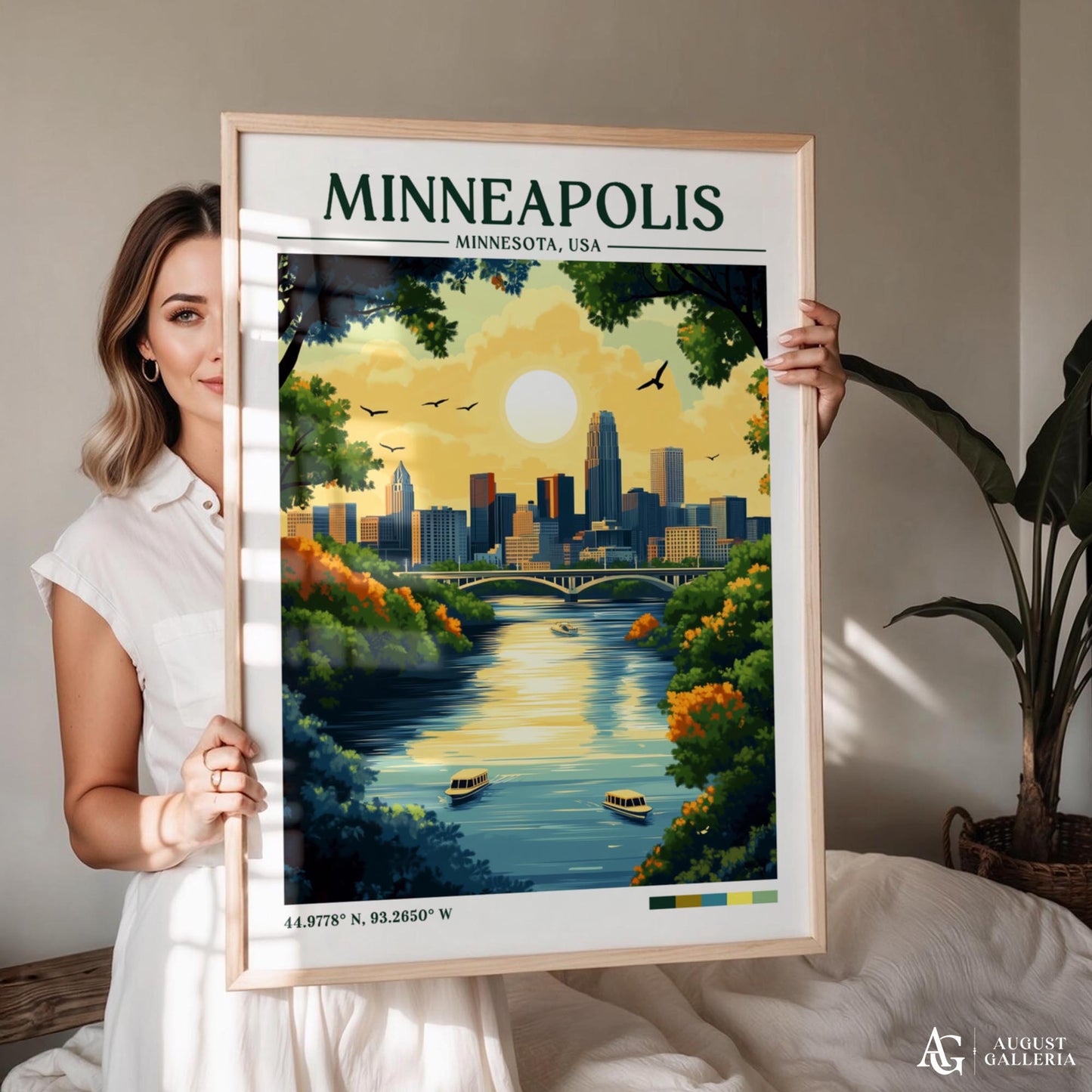 Minneapolis Minnesota Retro Travel Print