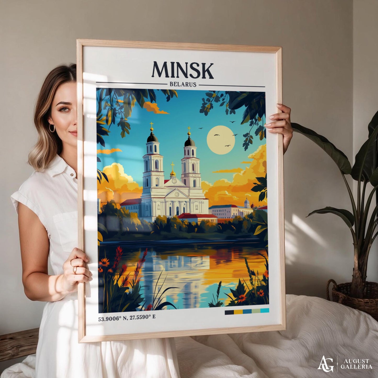 Minsk Belarus Retro Travel Print