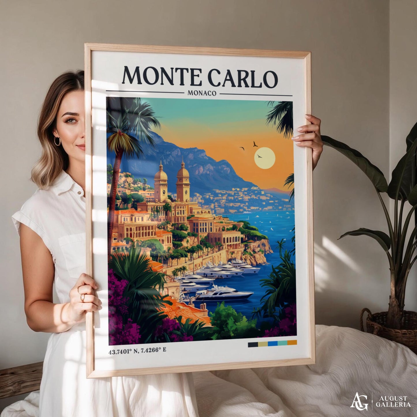 Monte Carlo Retro Travel Print