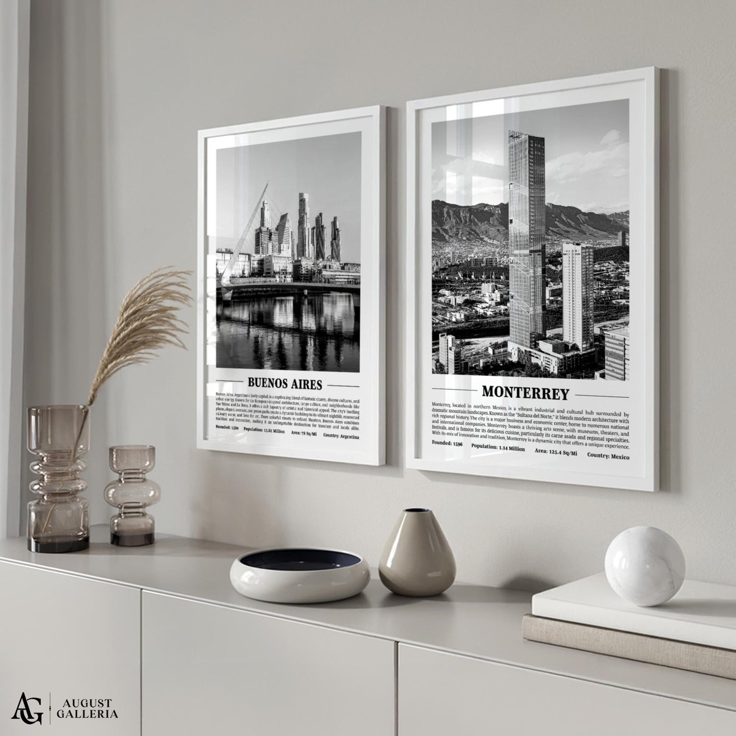 Monterrey Black & White City Print