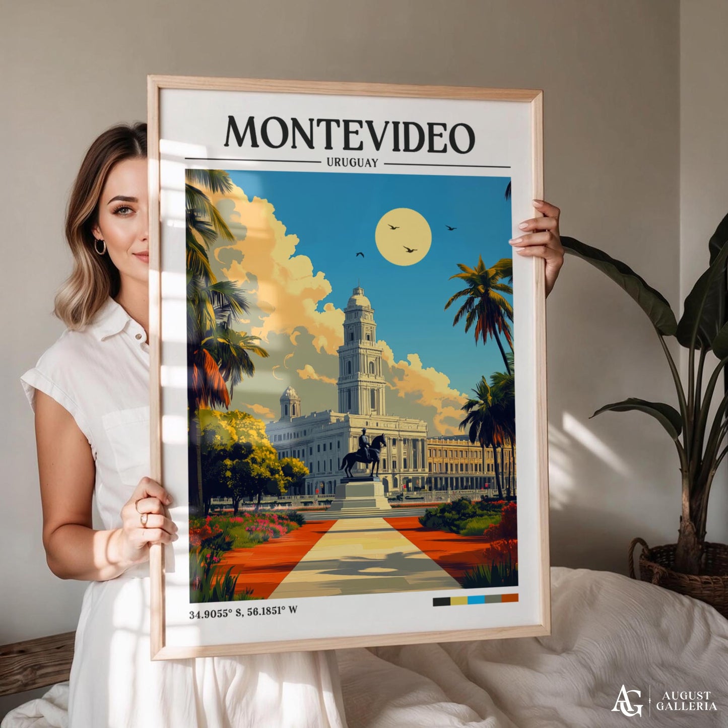 Montevideo Uruguay Retro Travel Print
