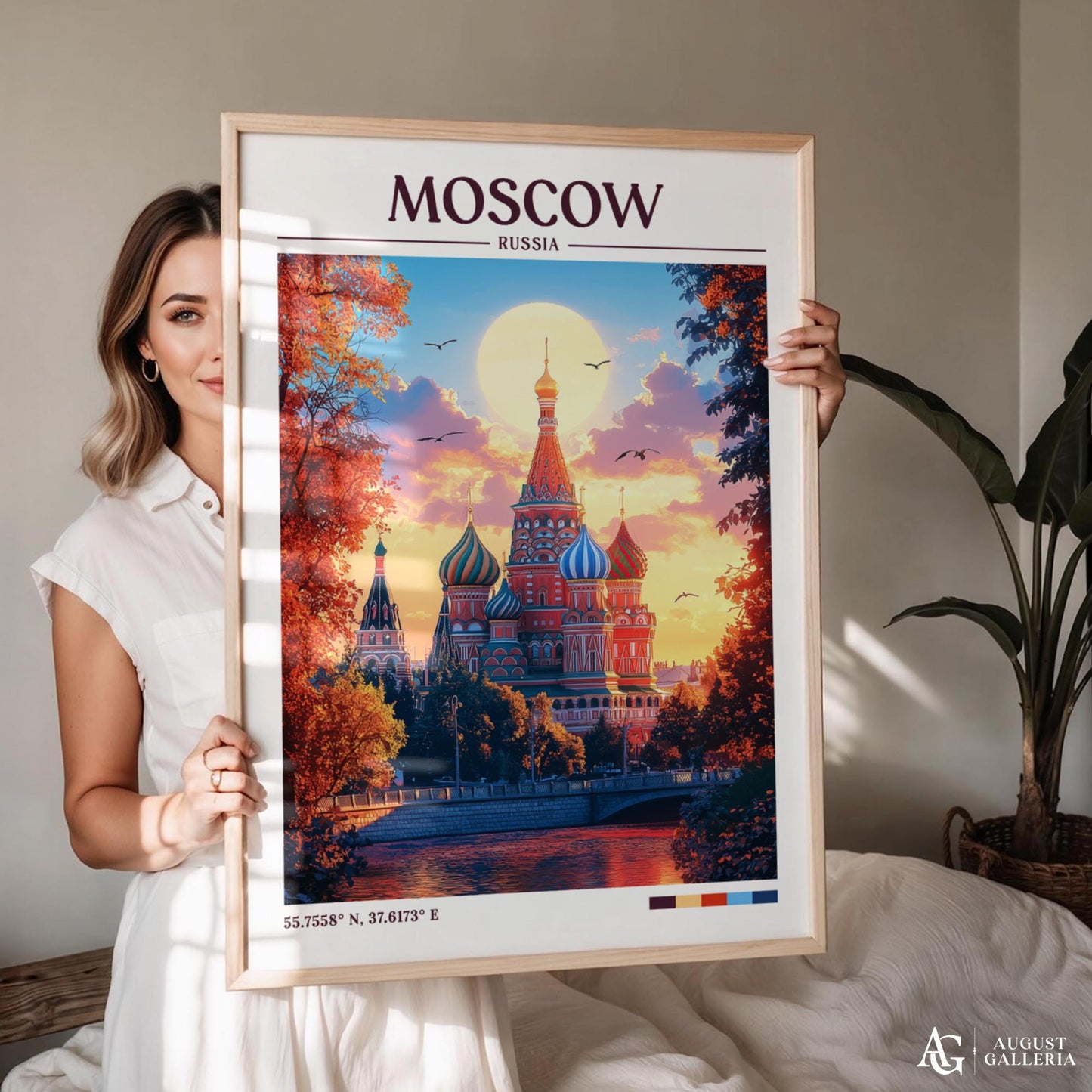 Moscow Russia Retro Travel Print