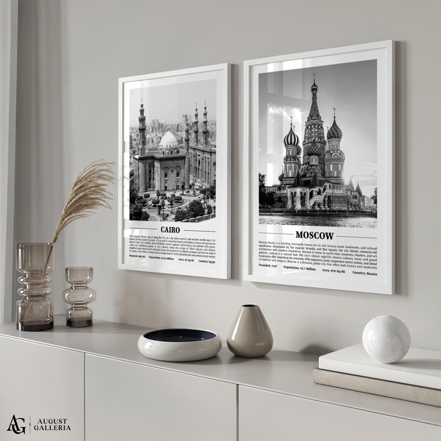 Moscow Black & White City Print