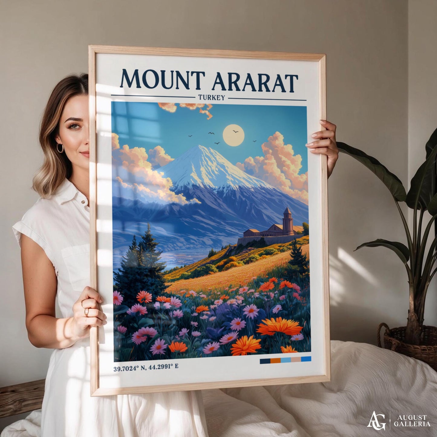 Mount Ararat Retro Travel Print