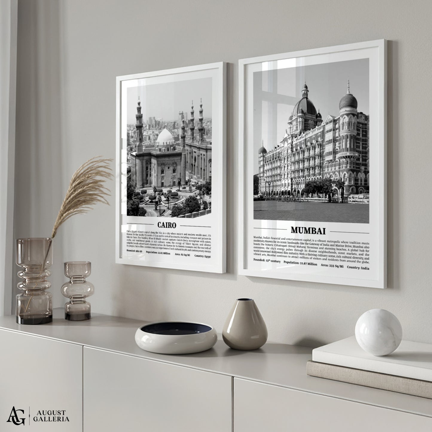 Mumbai Black & White City Print
