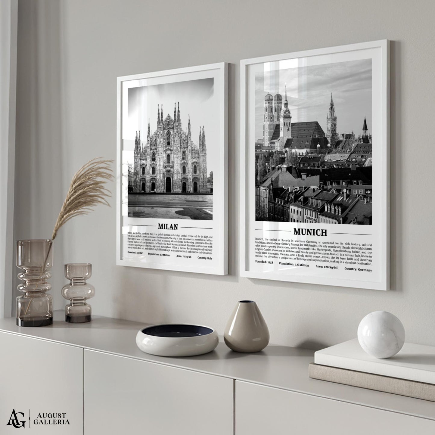 Munich Black & White City Print