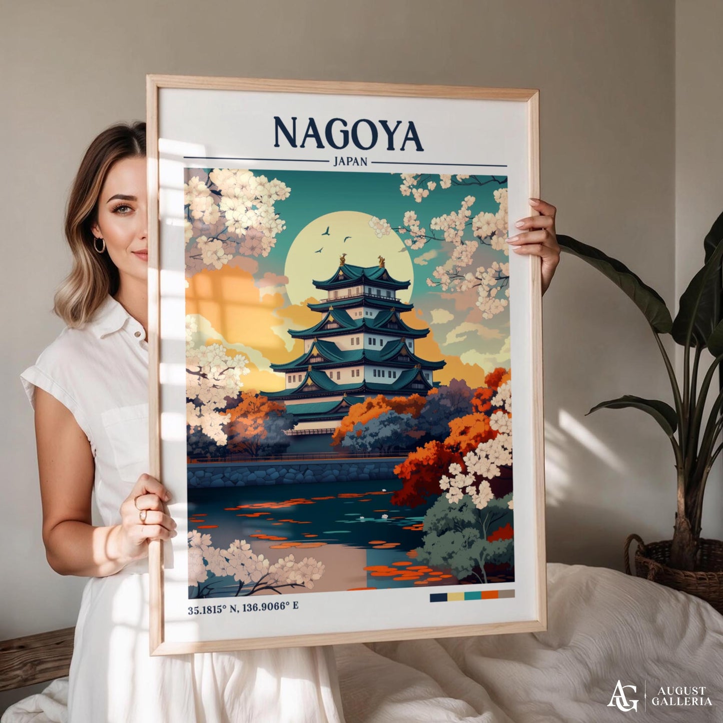 Nagoya Japan Retro Travel Print
