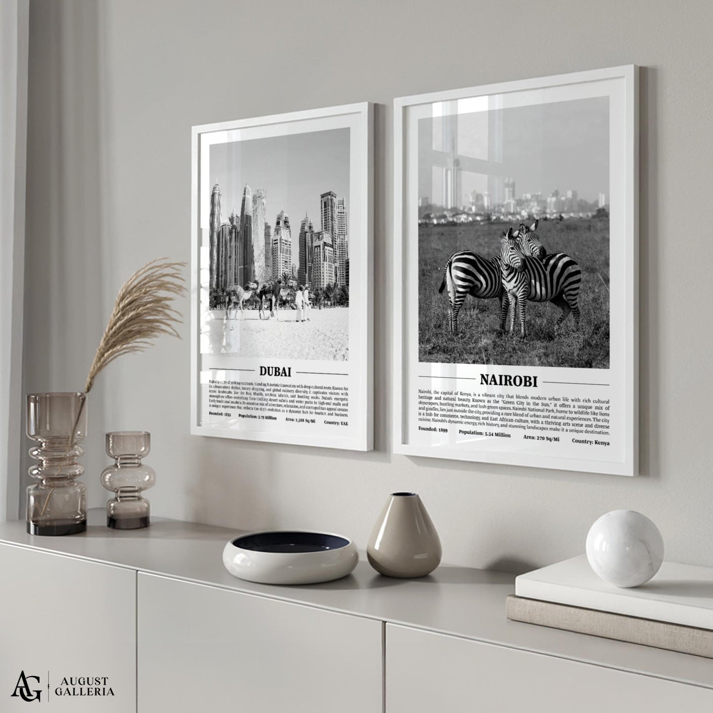 Nairobi Black & White City Print