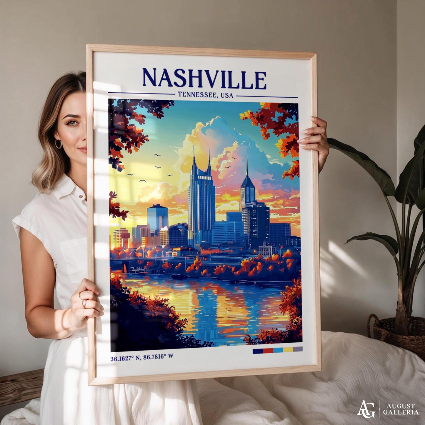 Nashville Tennessee Retro Travel Print