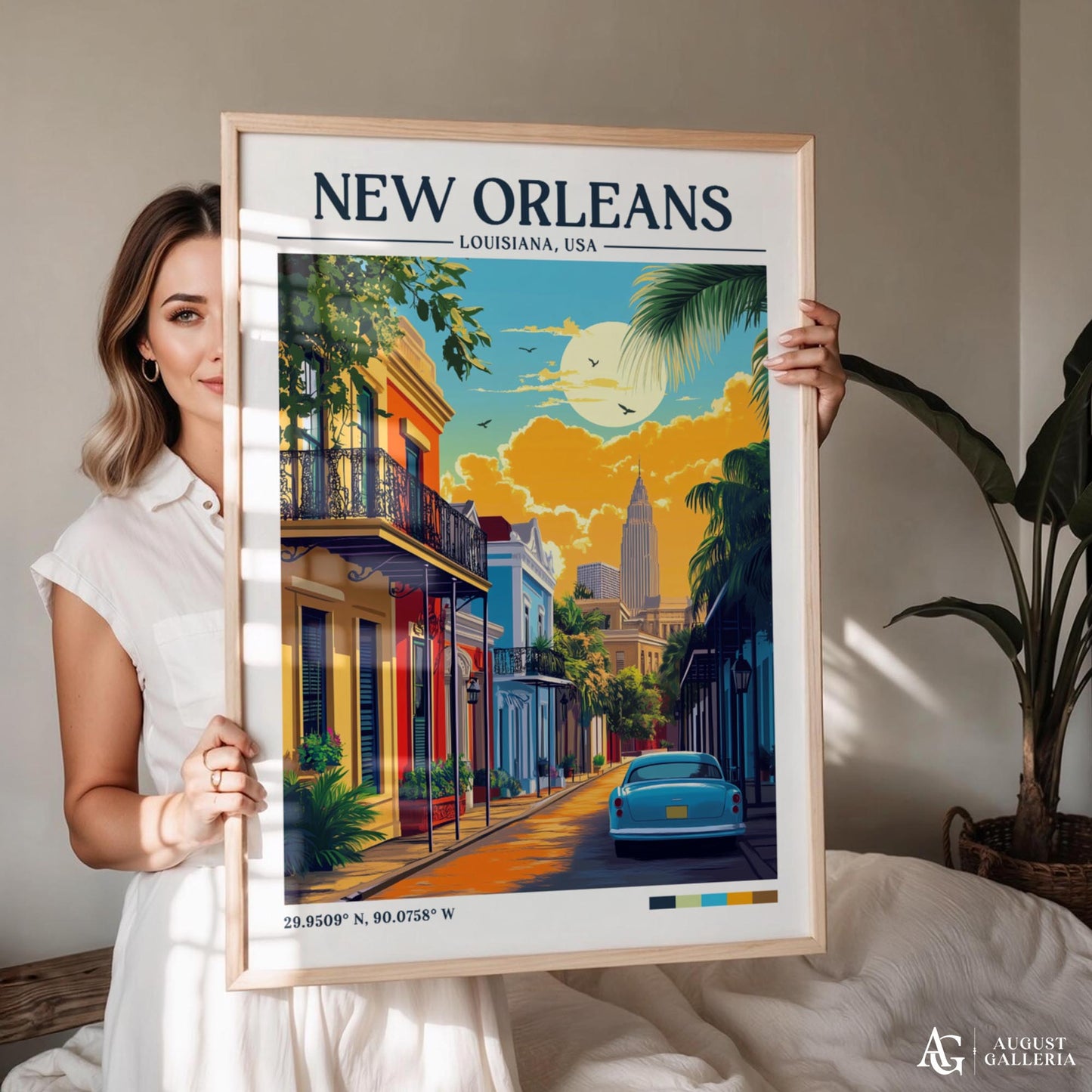 New Orleans Retro Travel Print