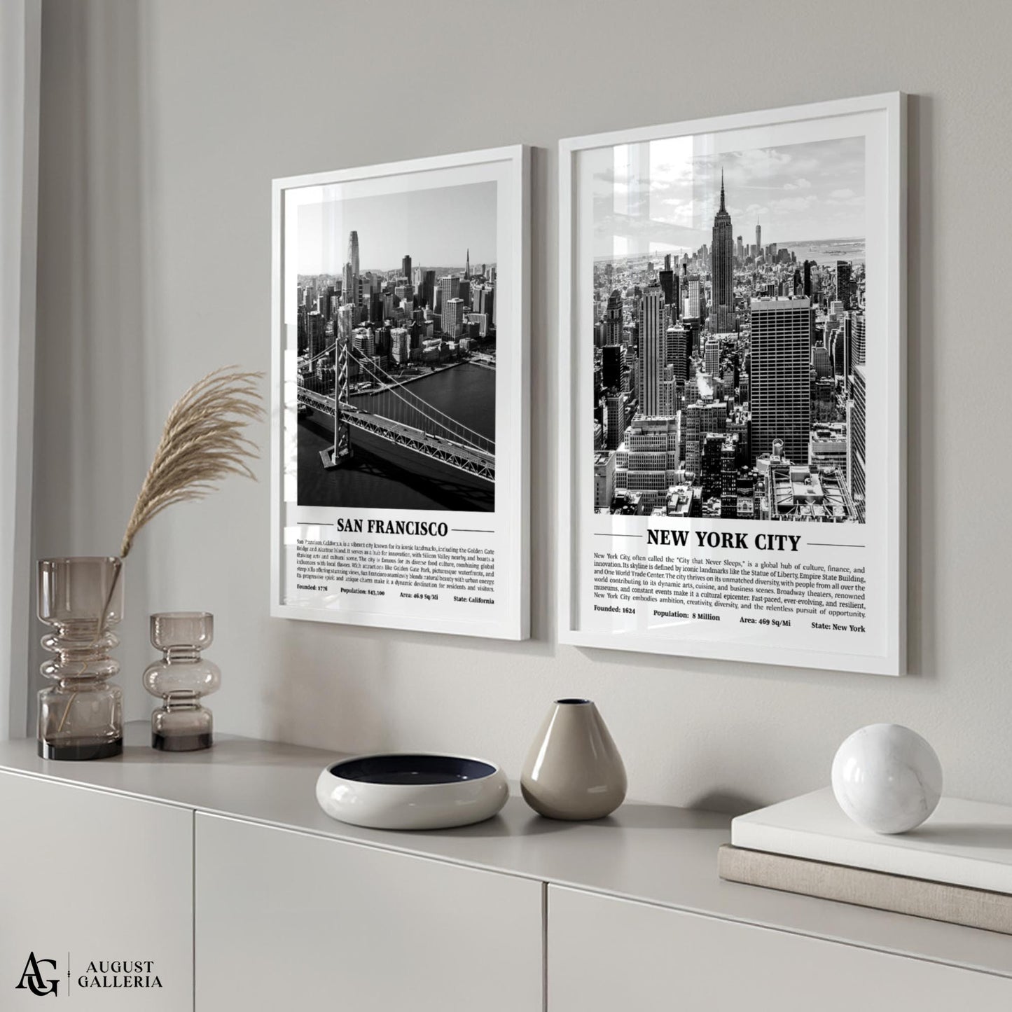 New York City Black & White City Print