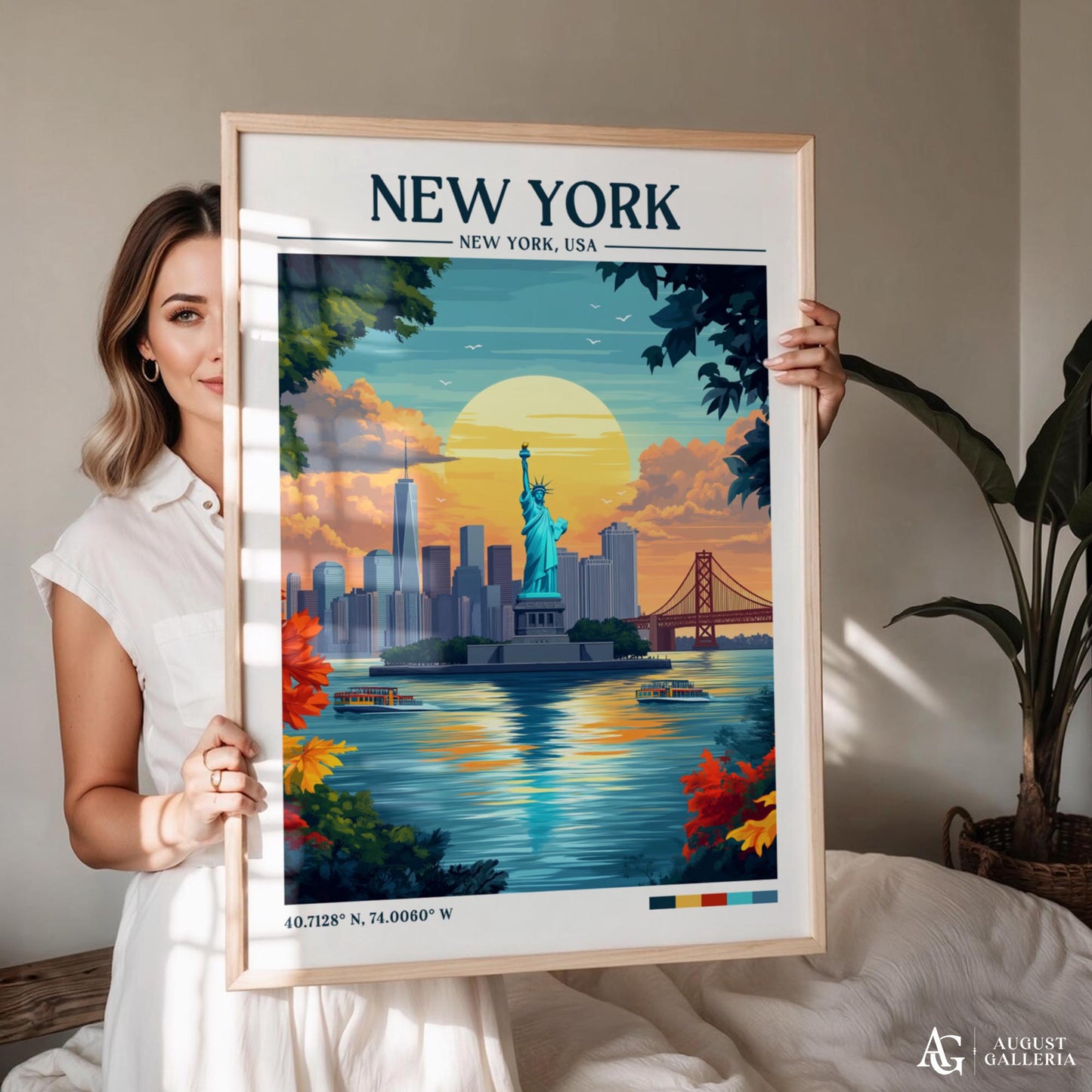 New York Retro Travel Print