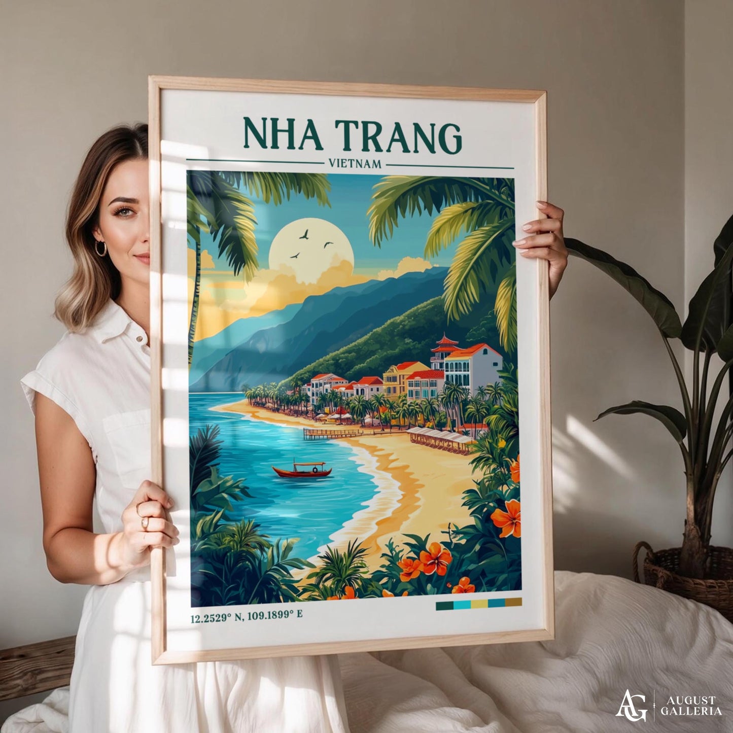 Nha Trang Vietnam Retro Travel Print