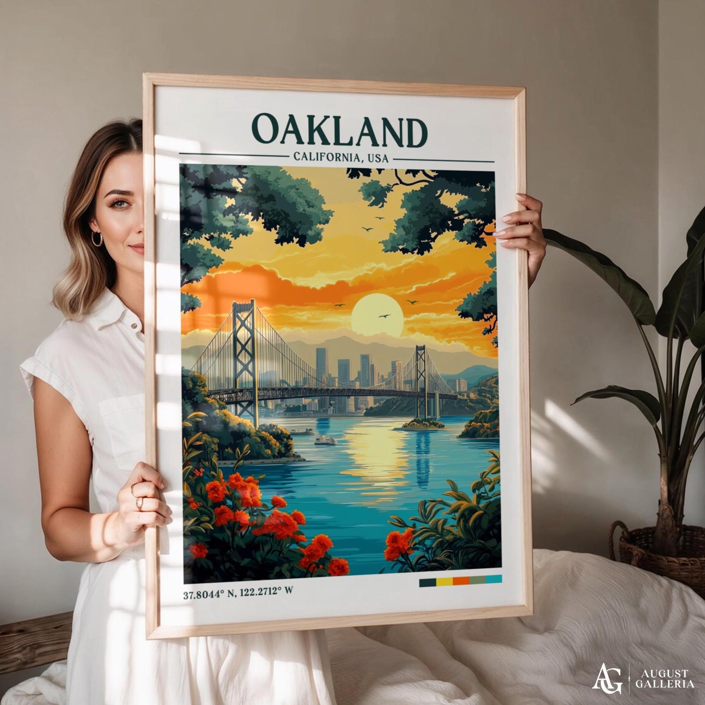 Oakland California Retro Travel Print