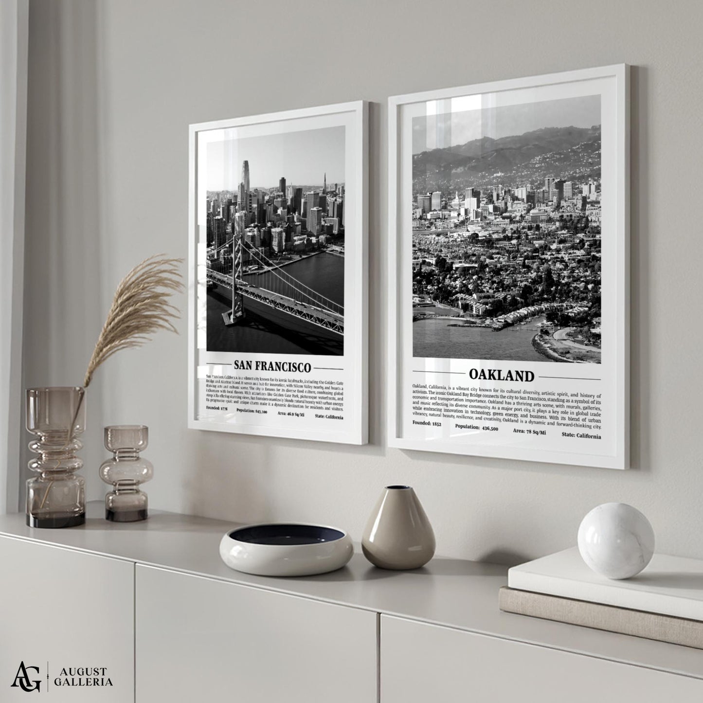 Oakland Black & White City Print