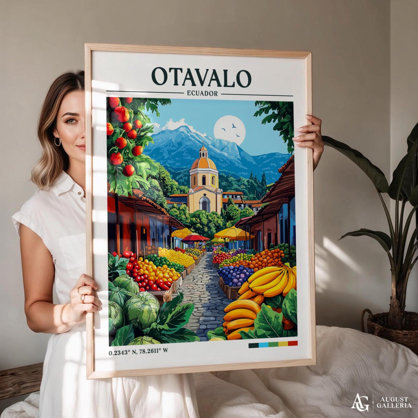 Otavalo Ecuador Retro Travel Print
