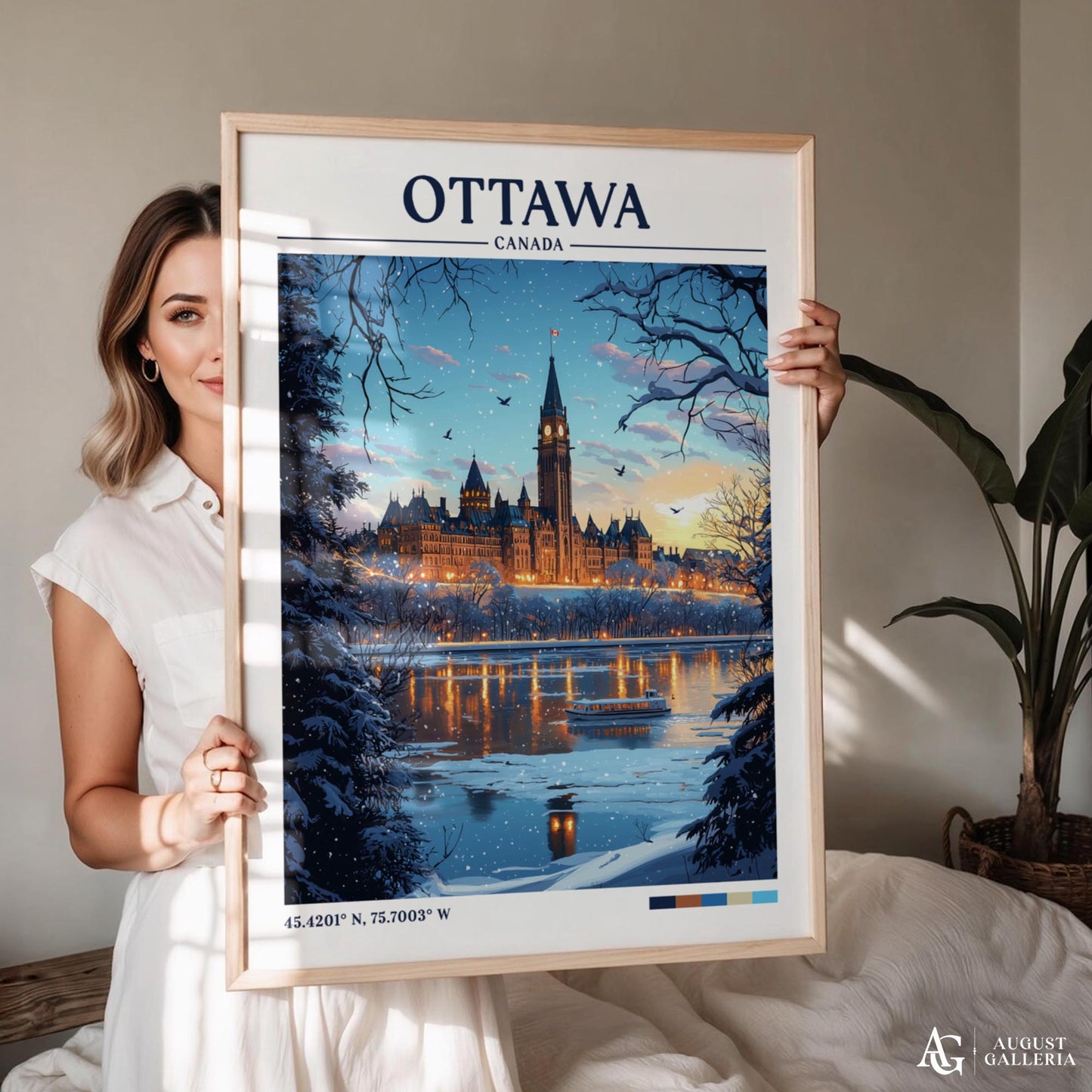 Ottawa Canada Retro Travel Print
