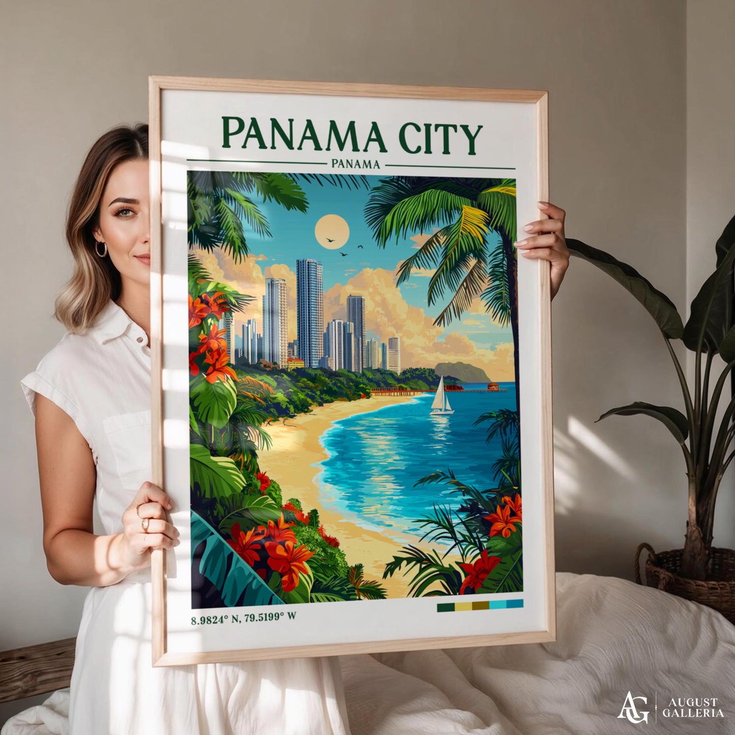 Panama City Retro Travel Print