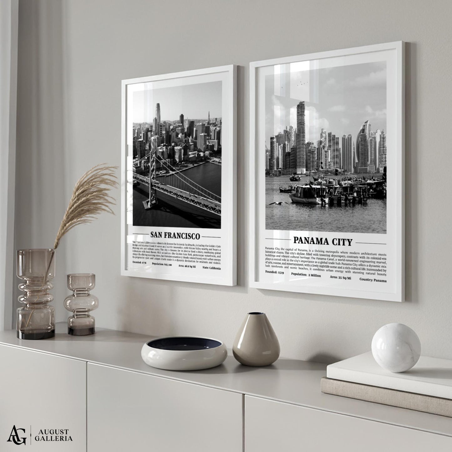Panama City Black & White City Print