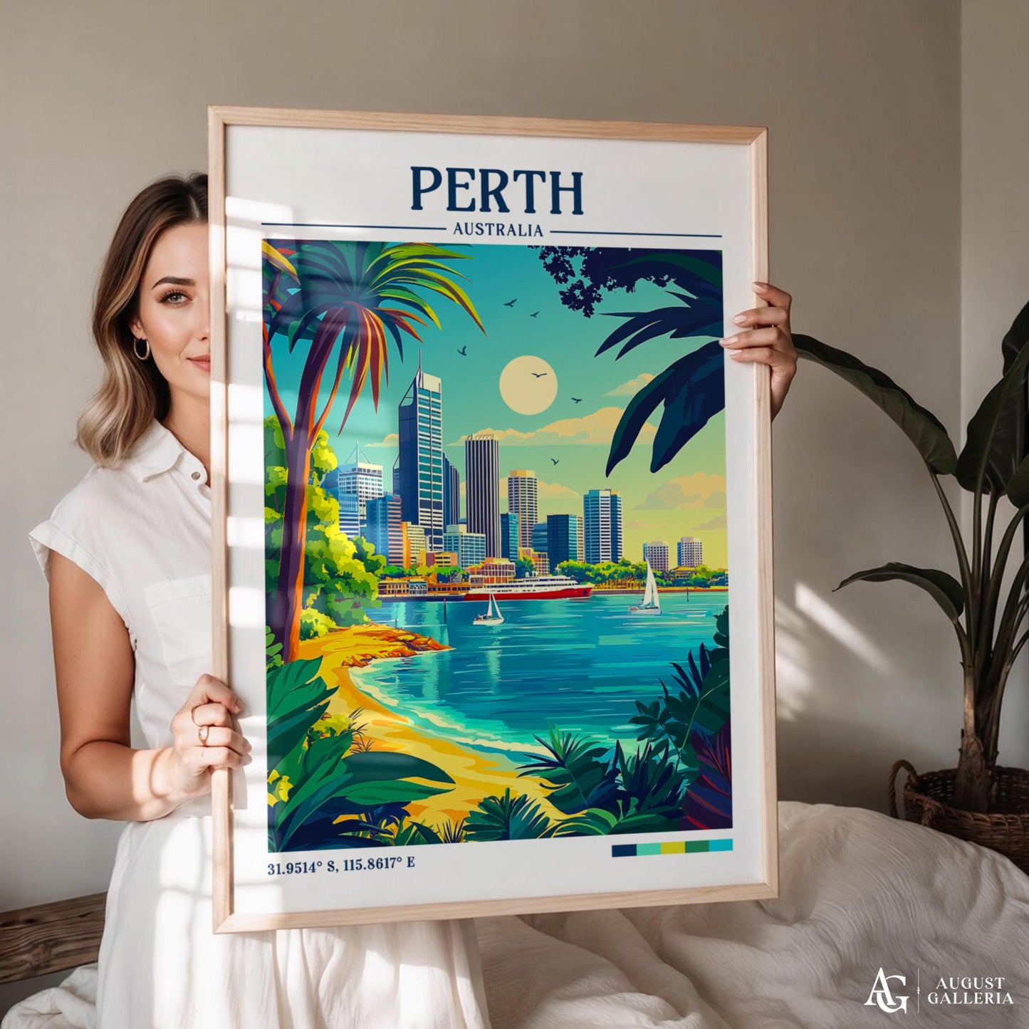 Perth Australia Retro Travel Print