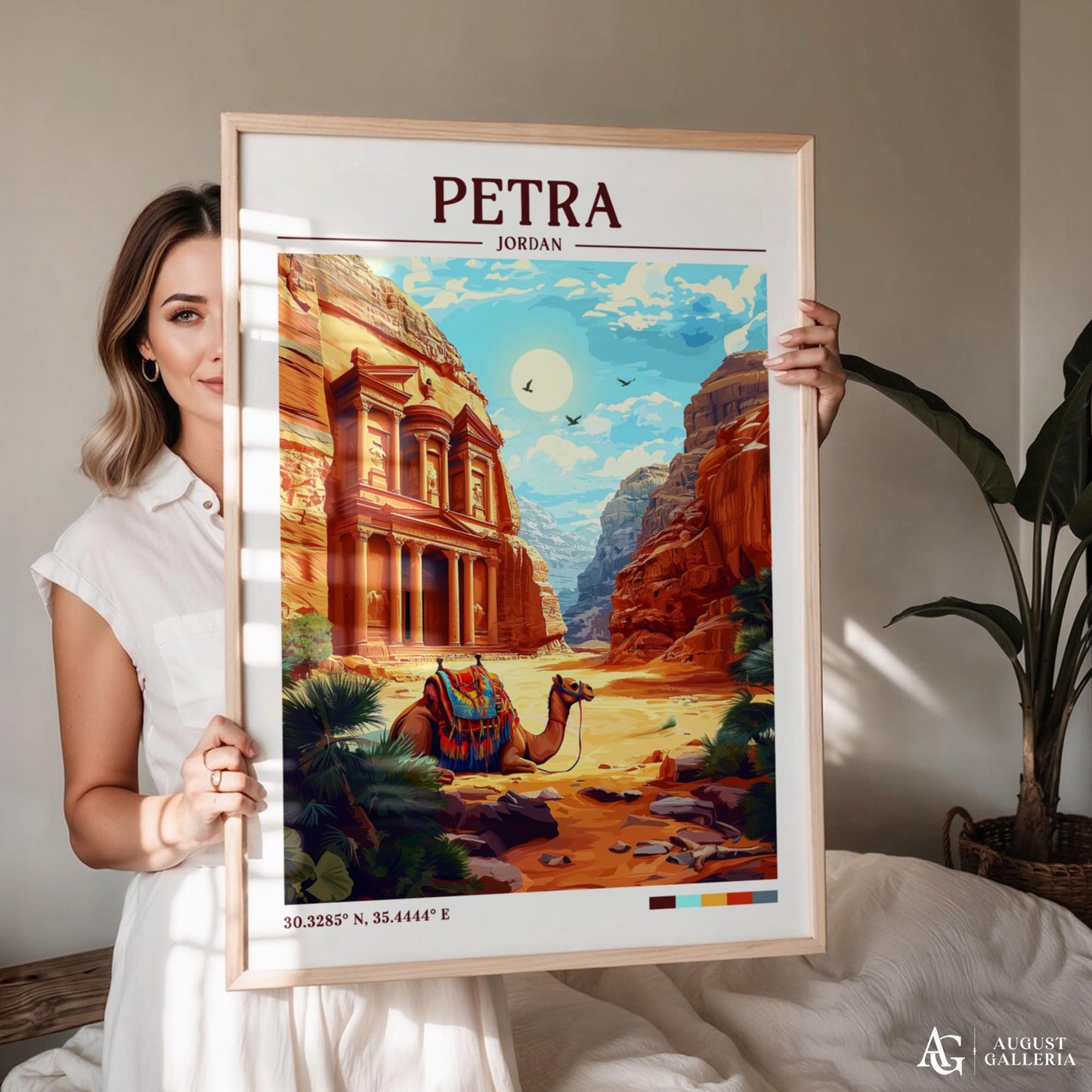 Petra Jordan Retro Travel Print