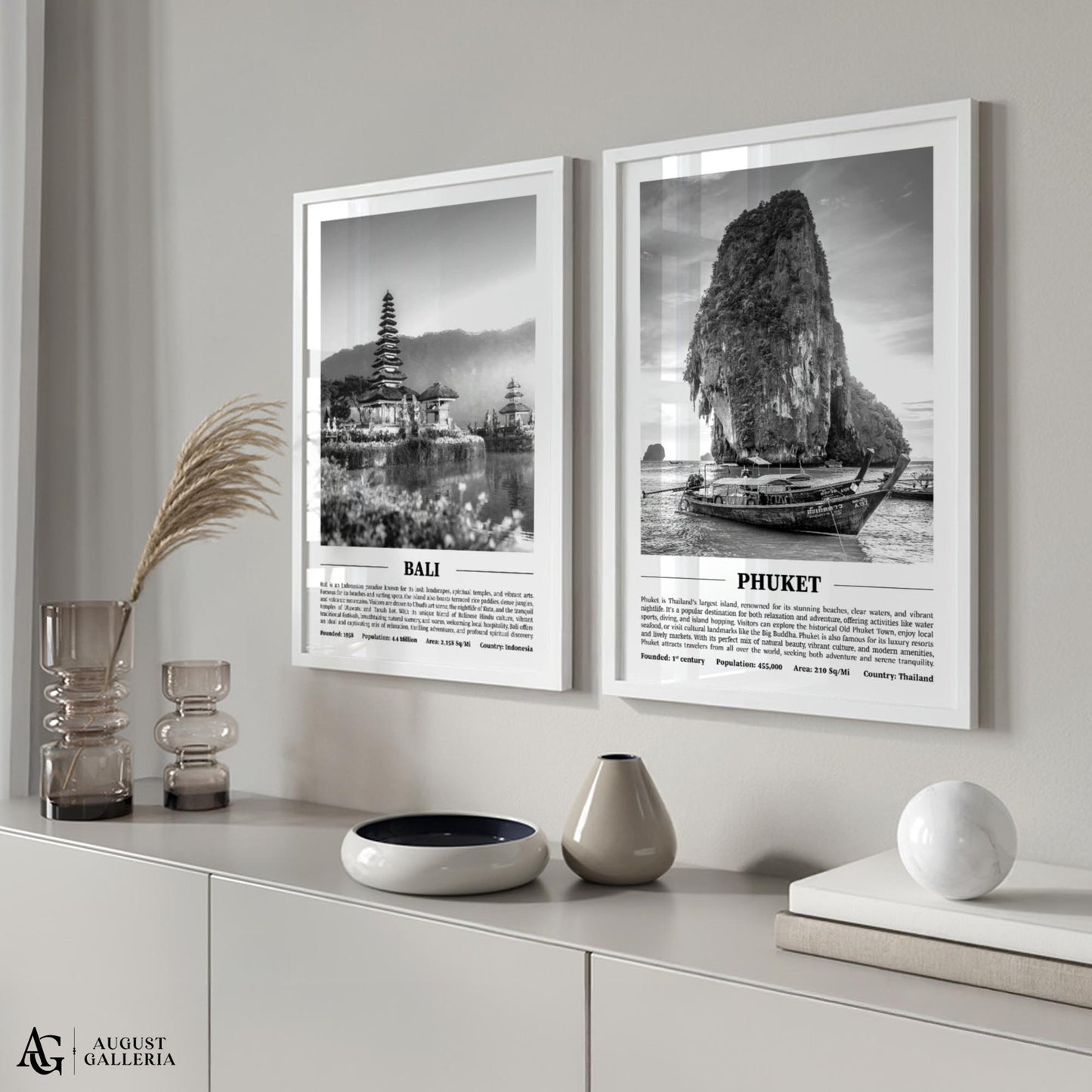 Phuket Black & White City Print