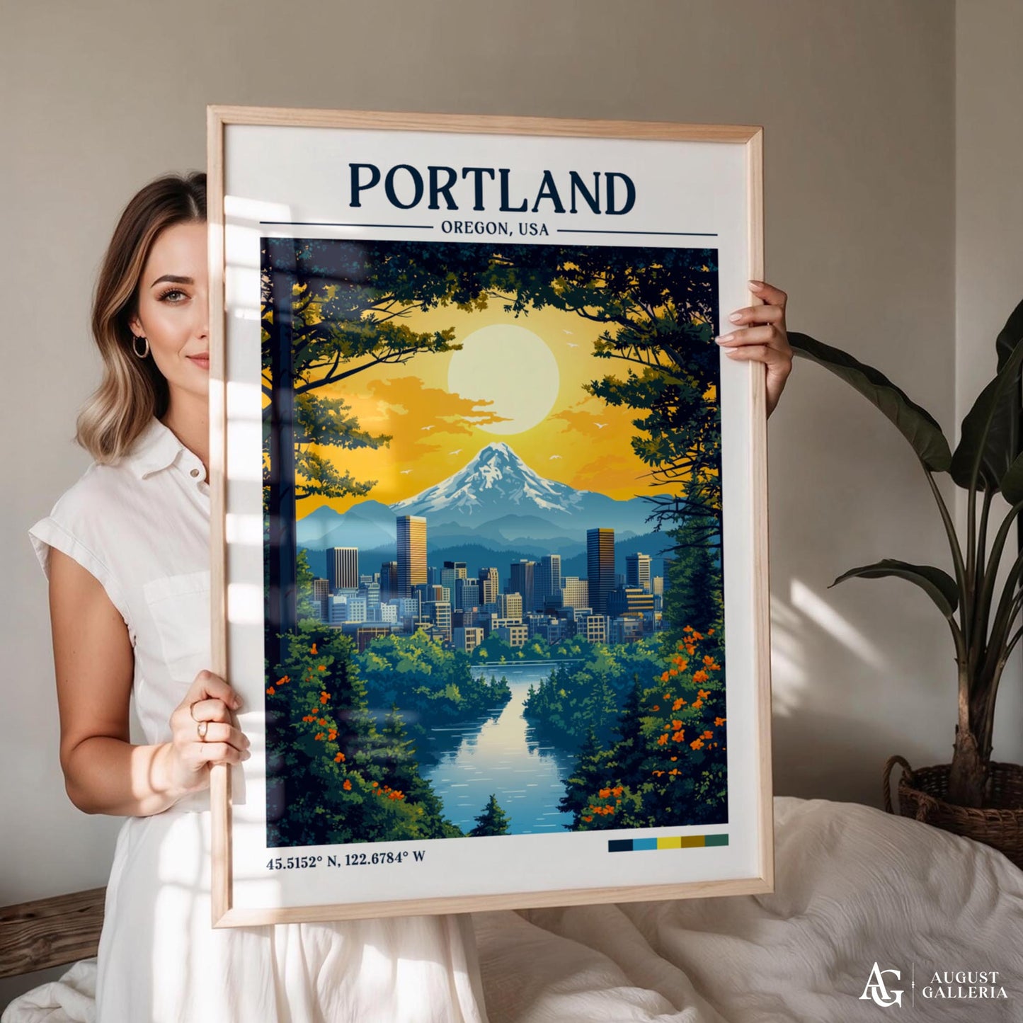 Portland Oregon Retro Travel Print