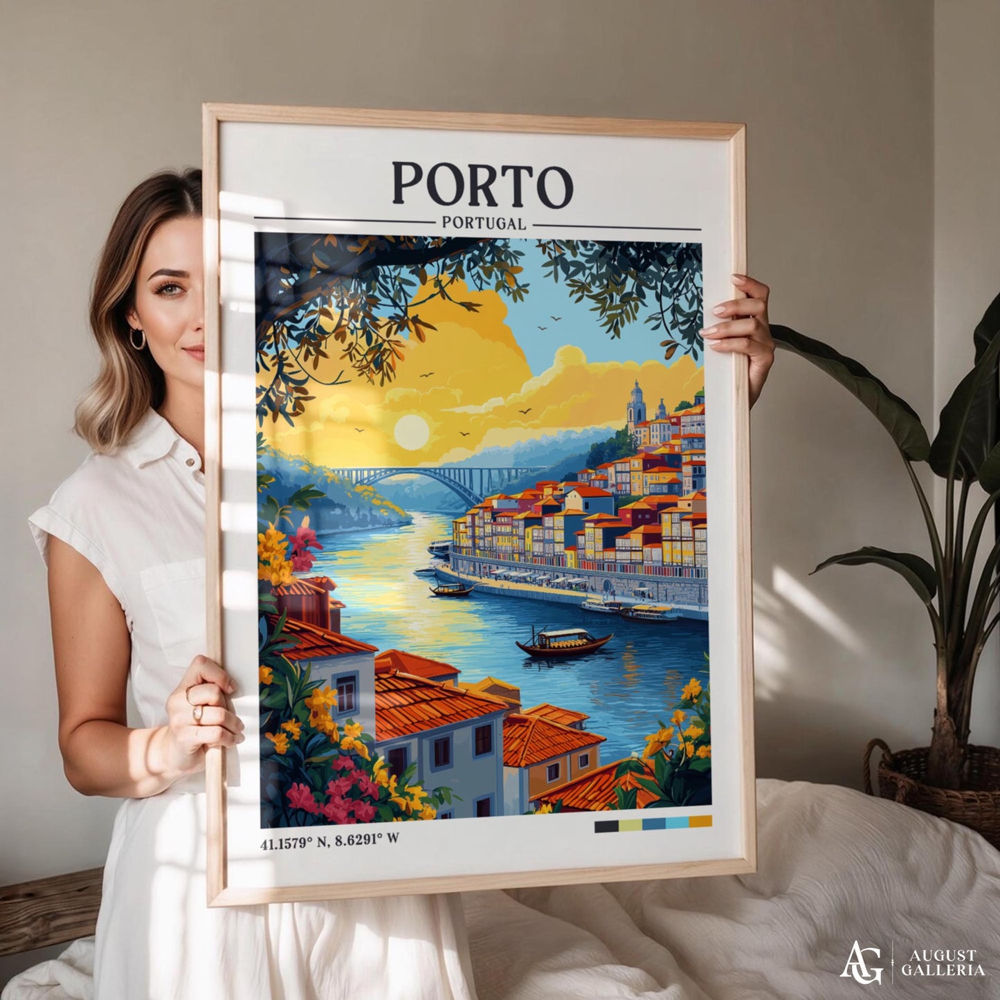 Porto Portugal Retro Travel Print