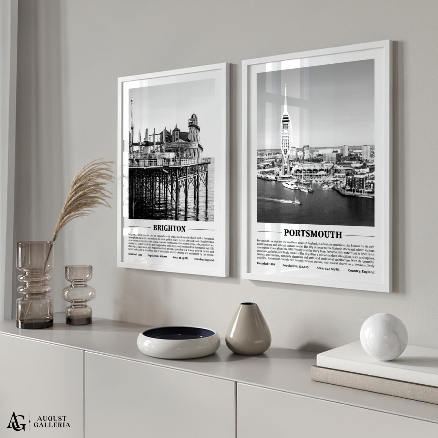 Portsmouth Black & White City Print