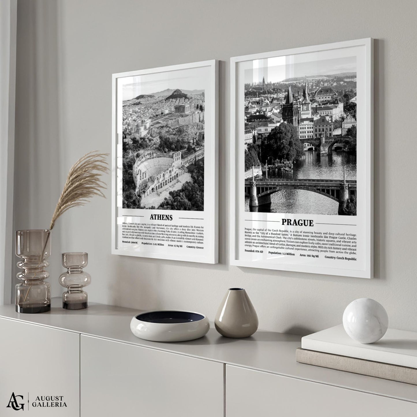 Prague Black & White City Print