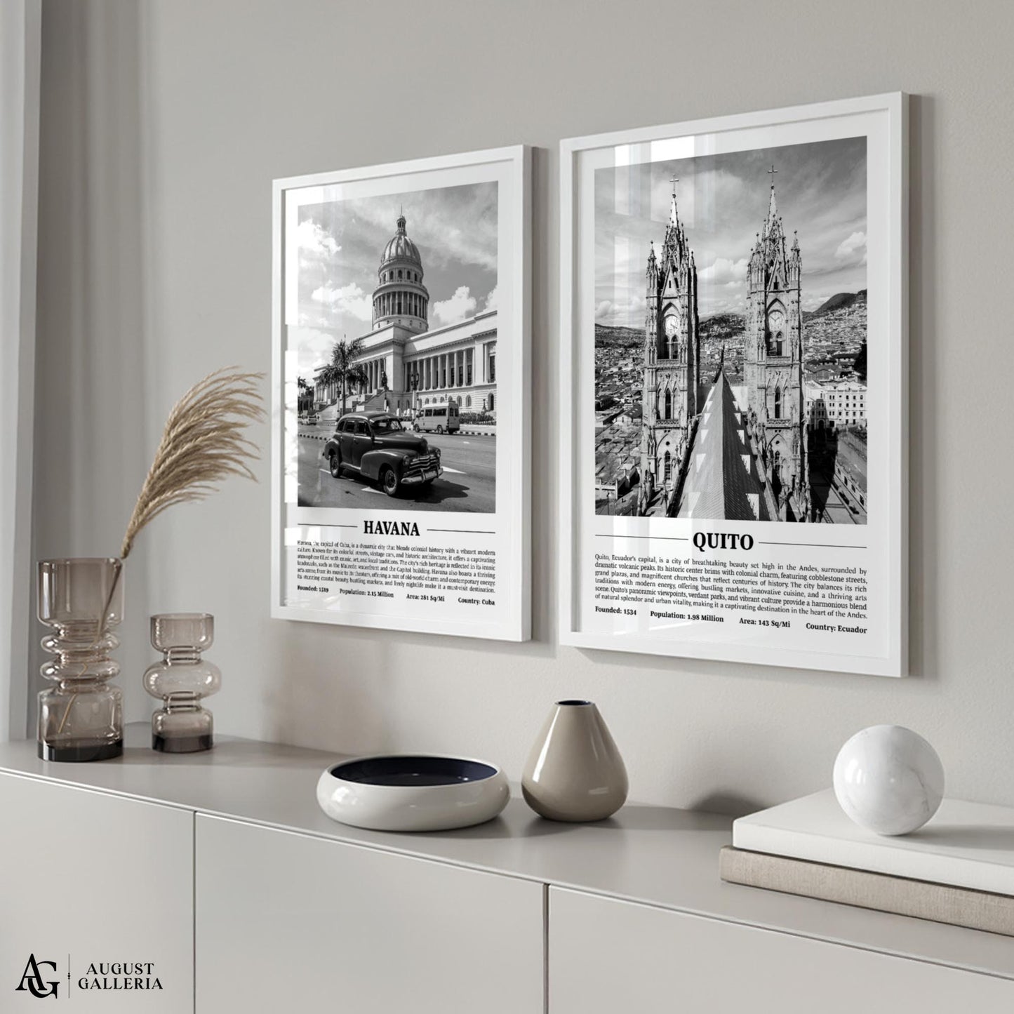 Quito Black & White City Print