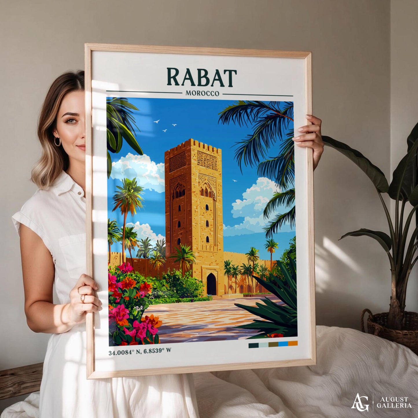 Rabat Morocco Retro Travel Print