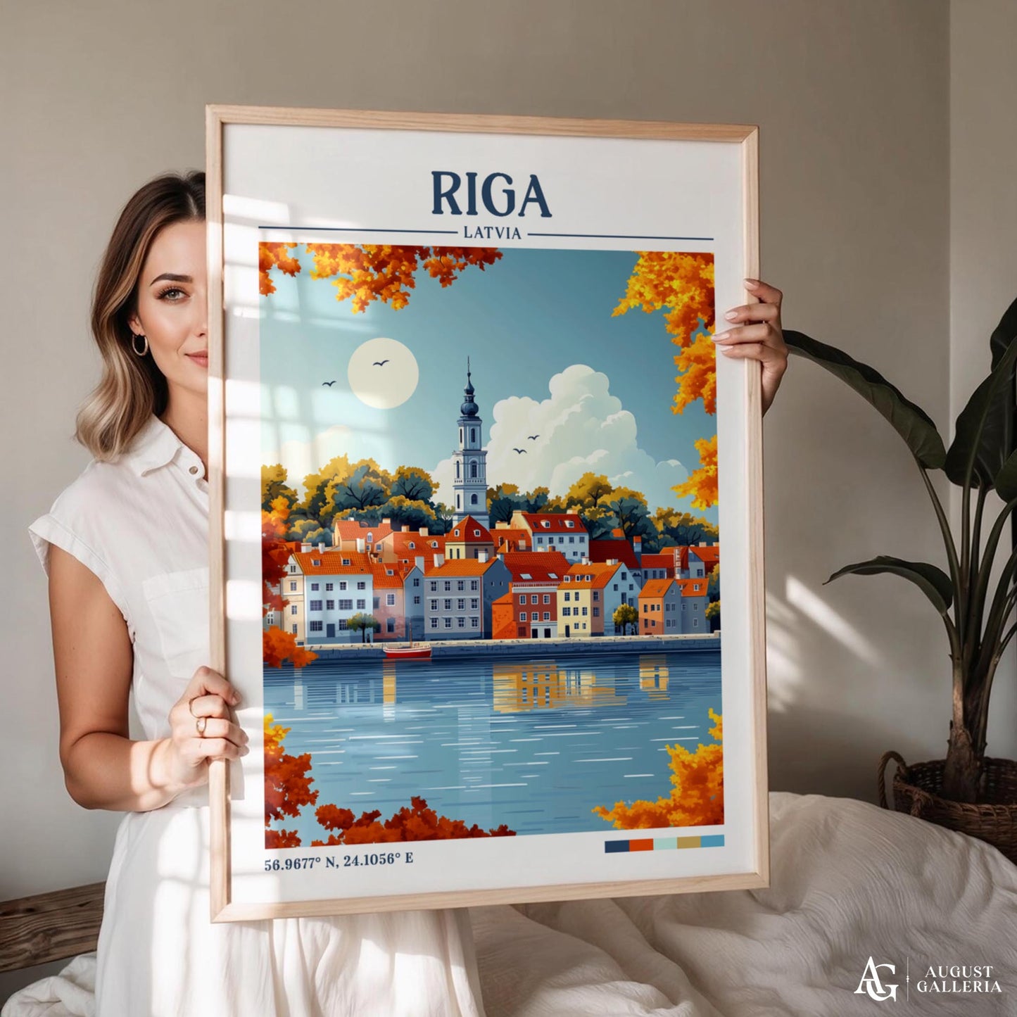 Riga Latvia Retro Travel Print