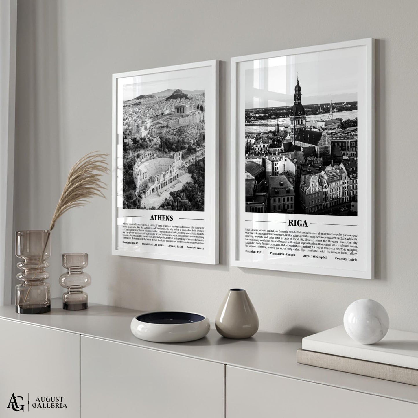 Riga Black & White City Print