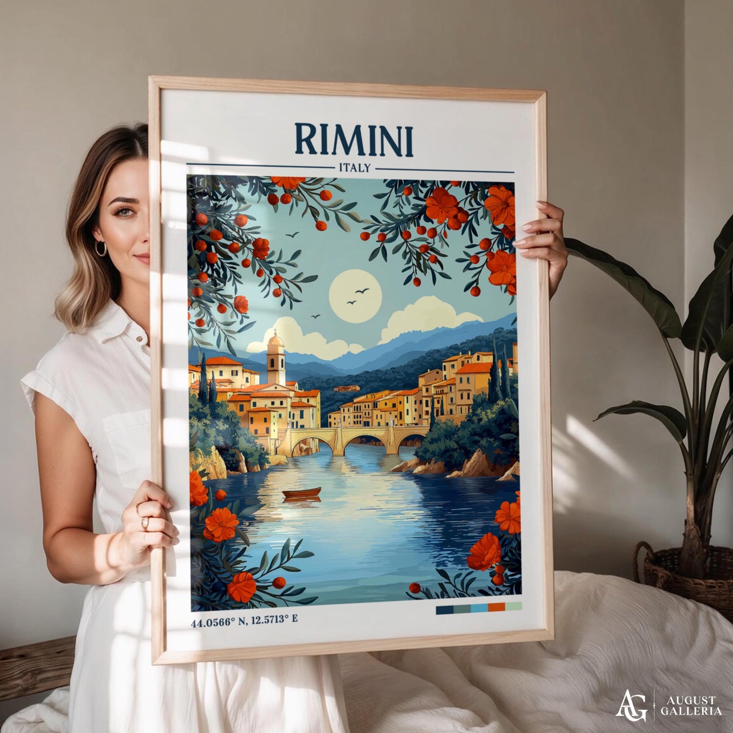 Rimini Italy Retro Travel Print