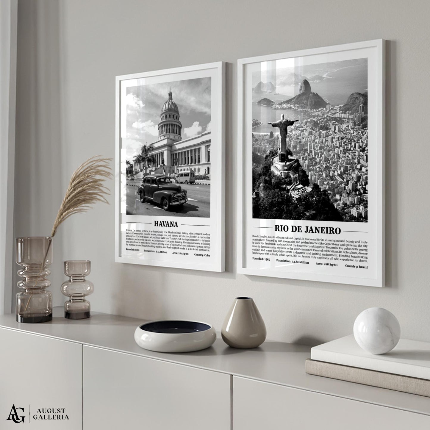 Rio de Janeiro Black & White City Print