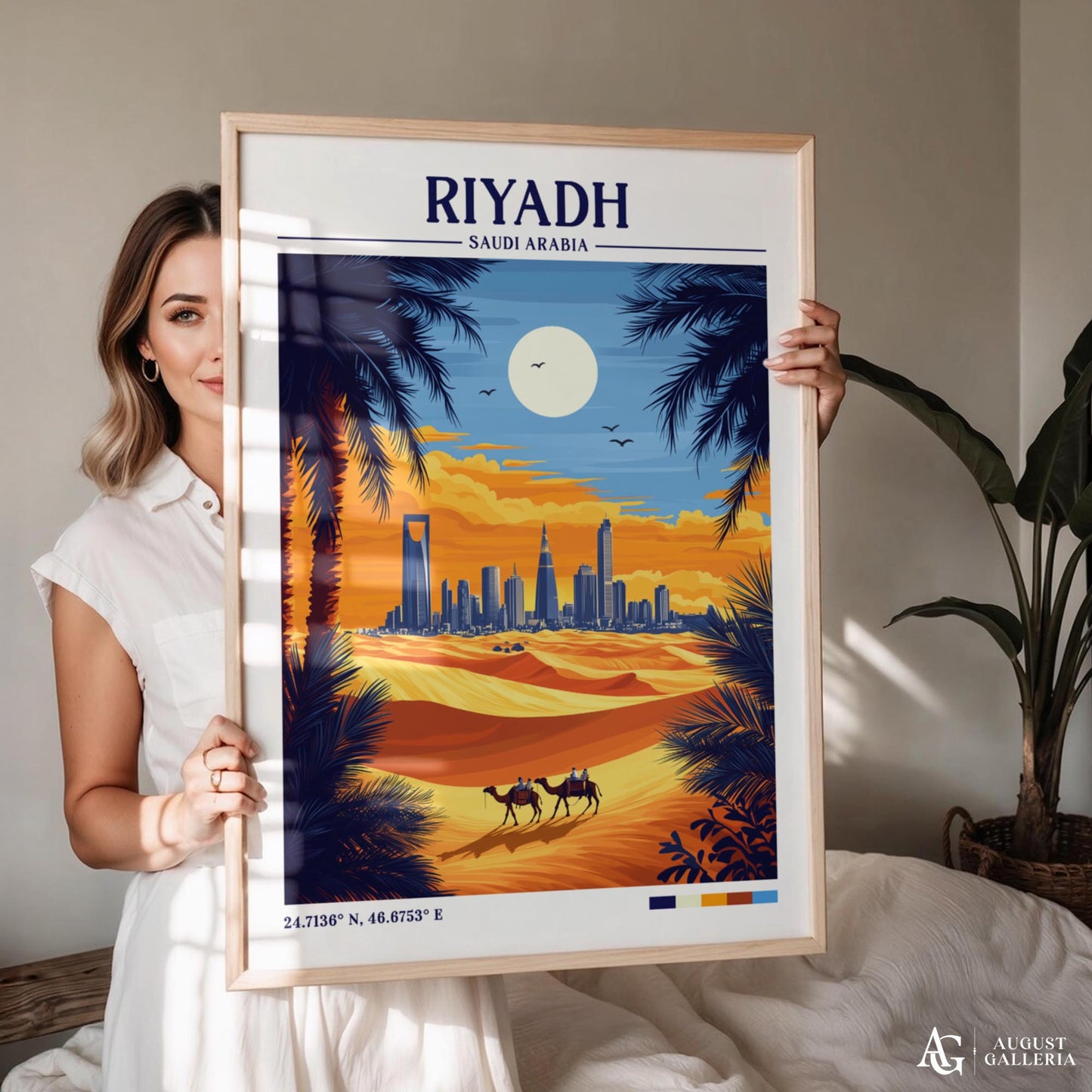 Riyadh Retro Travel Print