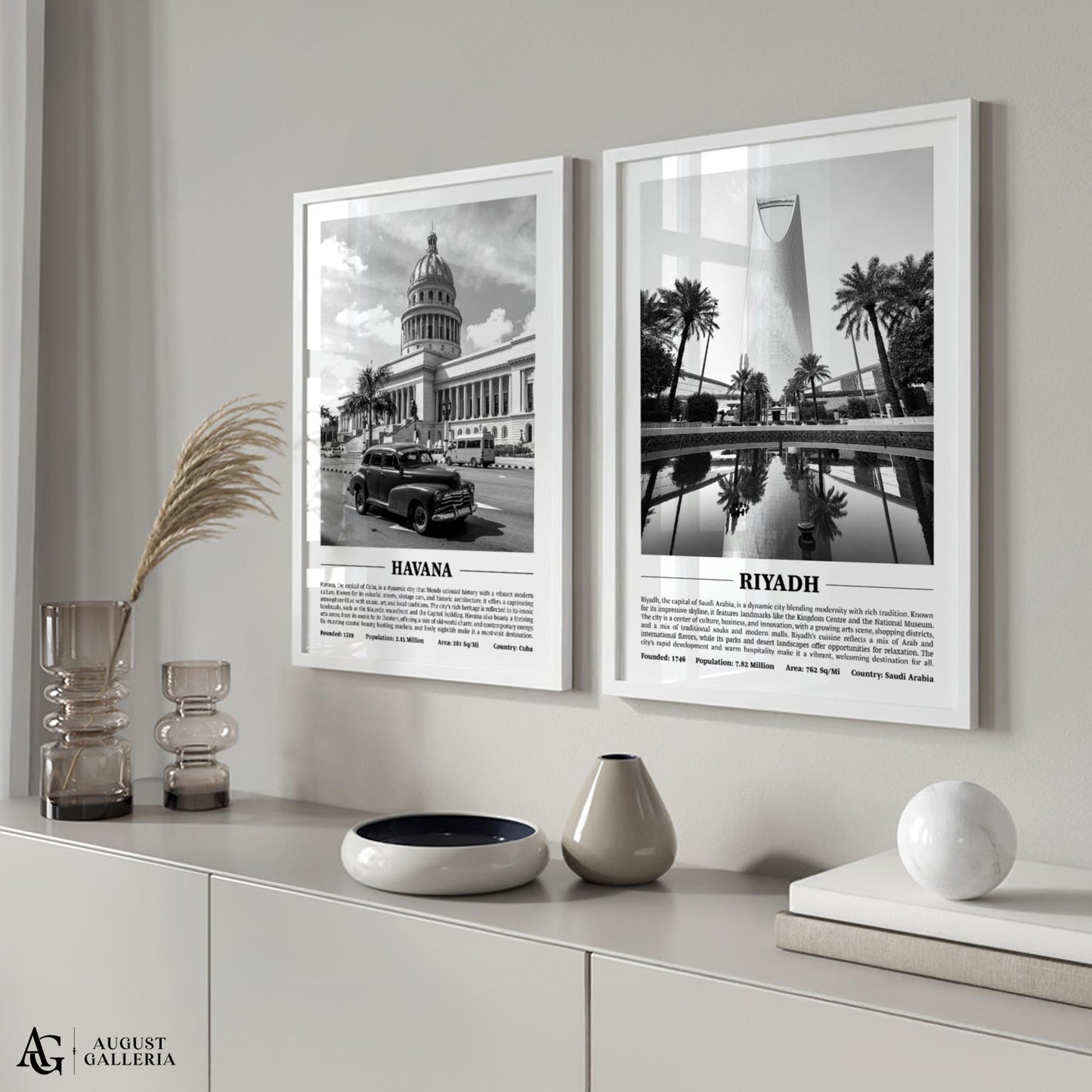 Riyadh Black & White City Print