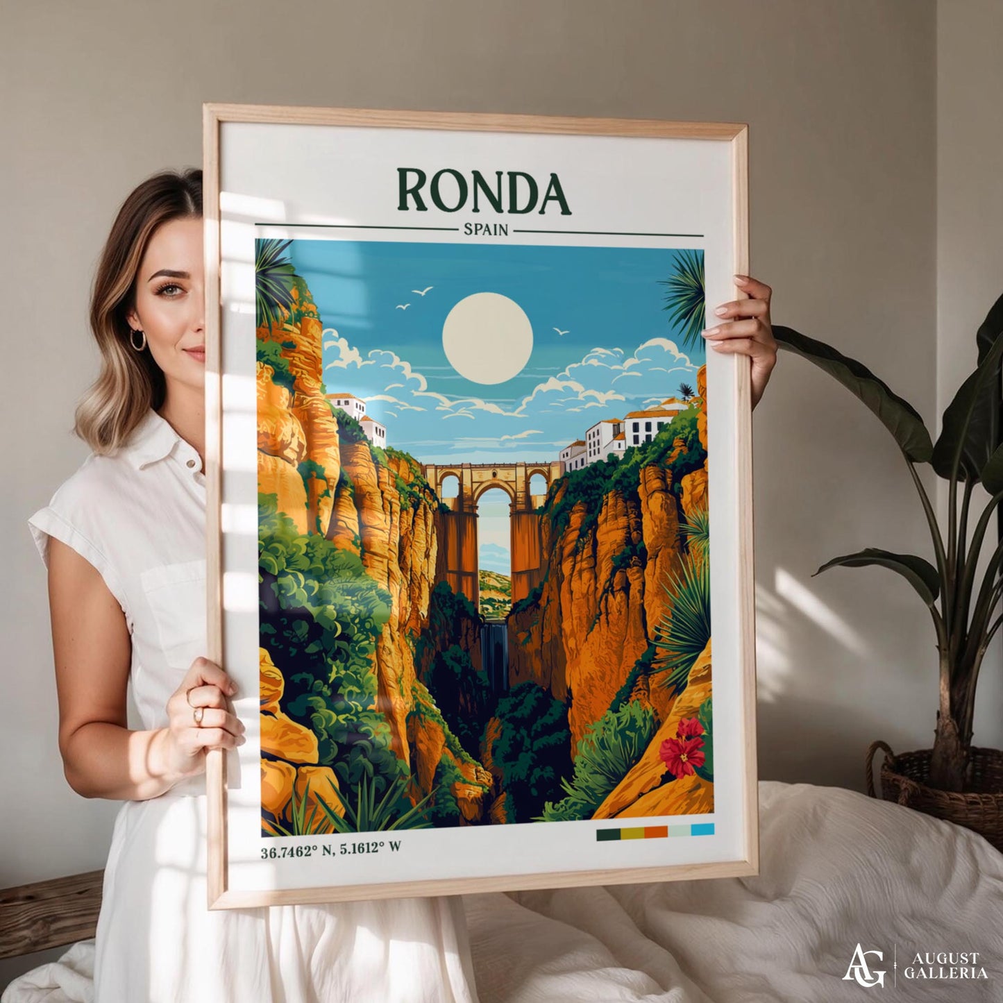 Ronda Spain Retro Travel Print