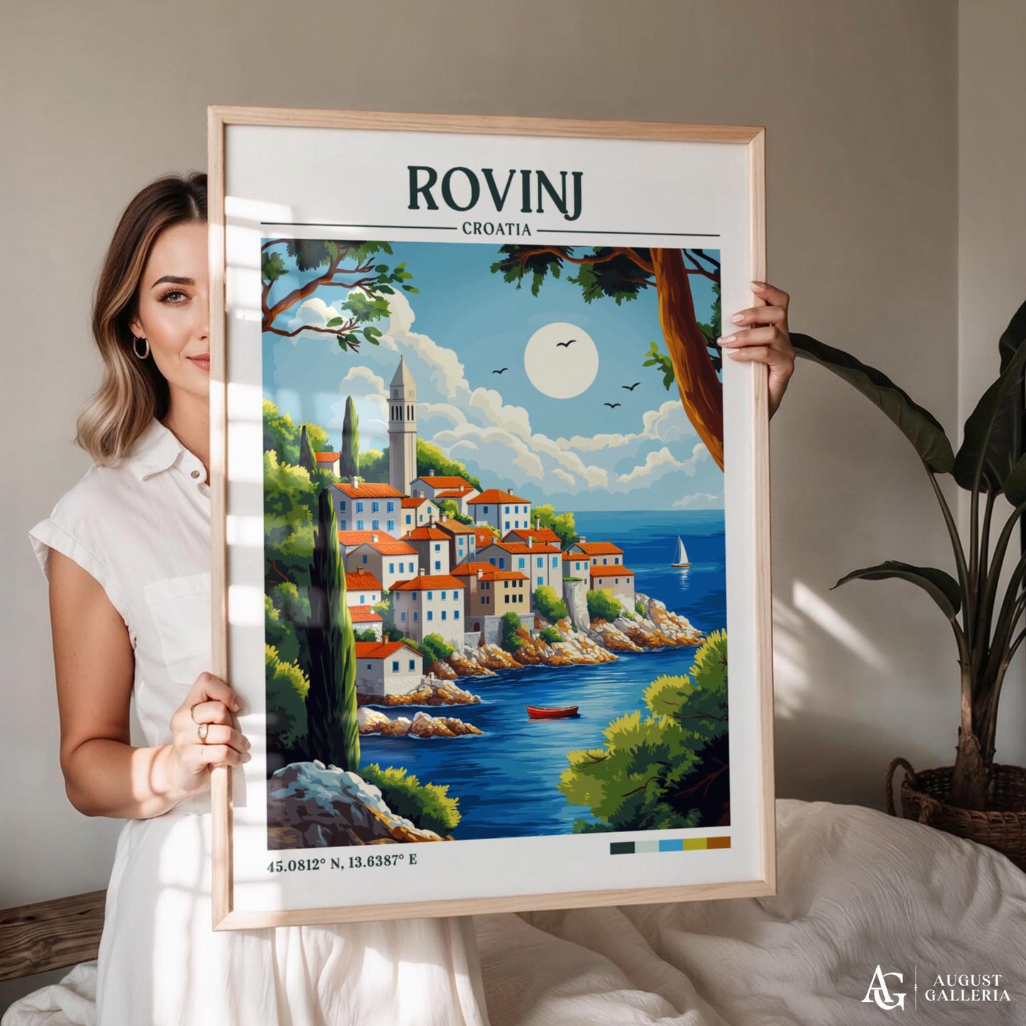 Rovinj Croatia Retro Travel Print