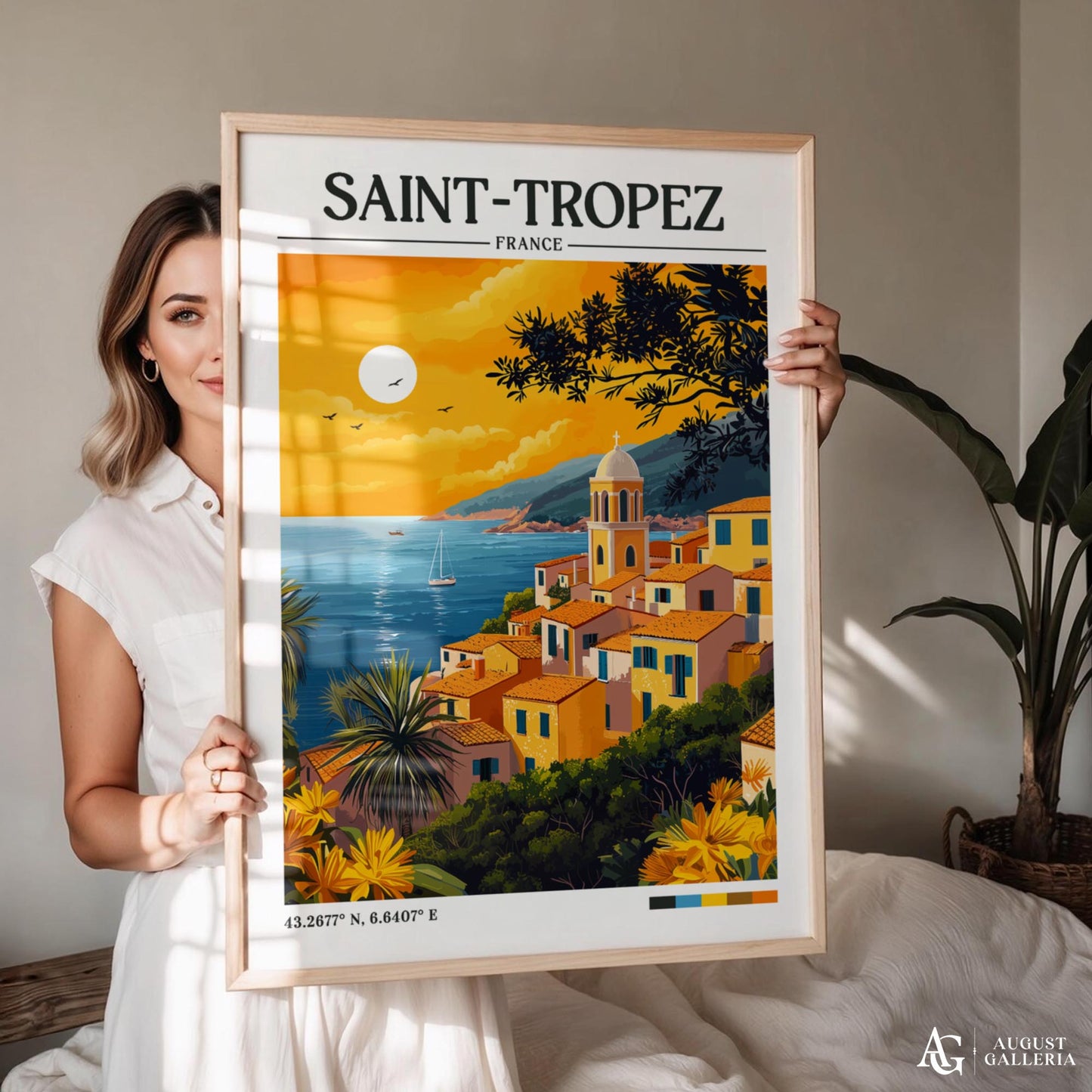 Saint-Tropez Retro Travel Print