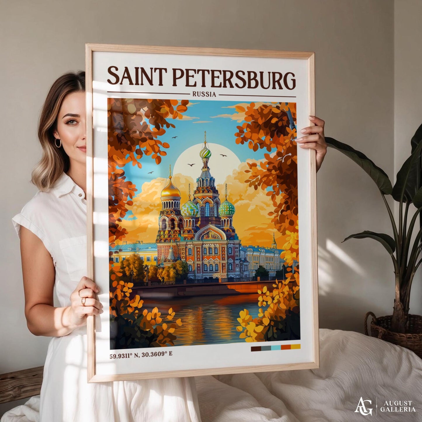 Saint Petersburg Retro Travel Print